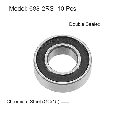 Miniatura 10 de uxcell 699-2RS Rodamientos de bolas de ranura profunda de 0.354in x 0.787in x 0.236in, doble sellado de acero cromado P6 (ABEC3), 10 unidades