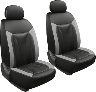 GIANT PANDA 2-Pack Front 3D Air Mesh Car Seat Covers Custom Fit Dodge Ram 1500 2500 3500 Trucks Seat Protectors with Composite Sponge Inside Breathable Automotive Interior Covers(Grey/Gray)