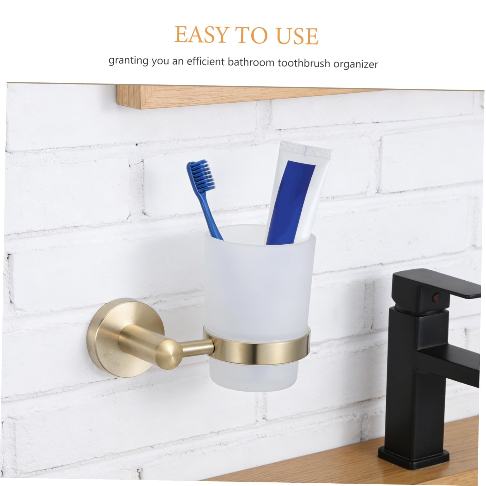 Portacepillos de Dientes Montado en Pared, Acero Inoxidable Vaso