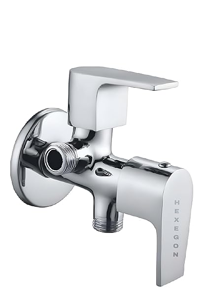 HEXEGON KUBIX ANGLE COCK 2 IN 1 WITH WALL FLANGE (FULL BRASS WITH 20YEARS WARRANTY) BEST FOR HIGH RISE BUILDING AND HIGH PRESSURE