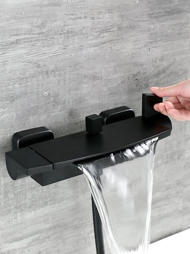 Miscelatore Vasca A Cascata Bianco | Becco Largo A Cascata | Montaggio A Parete | Valvola Ceramica - Foto 12