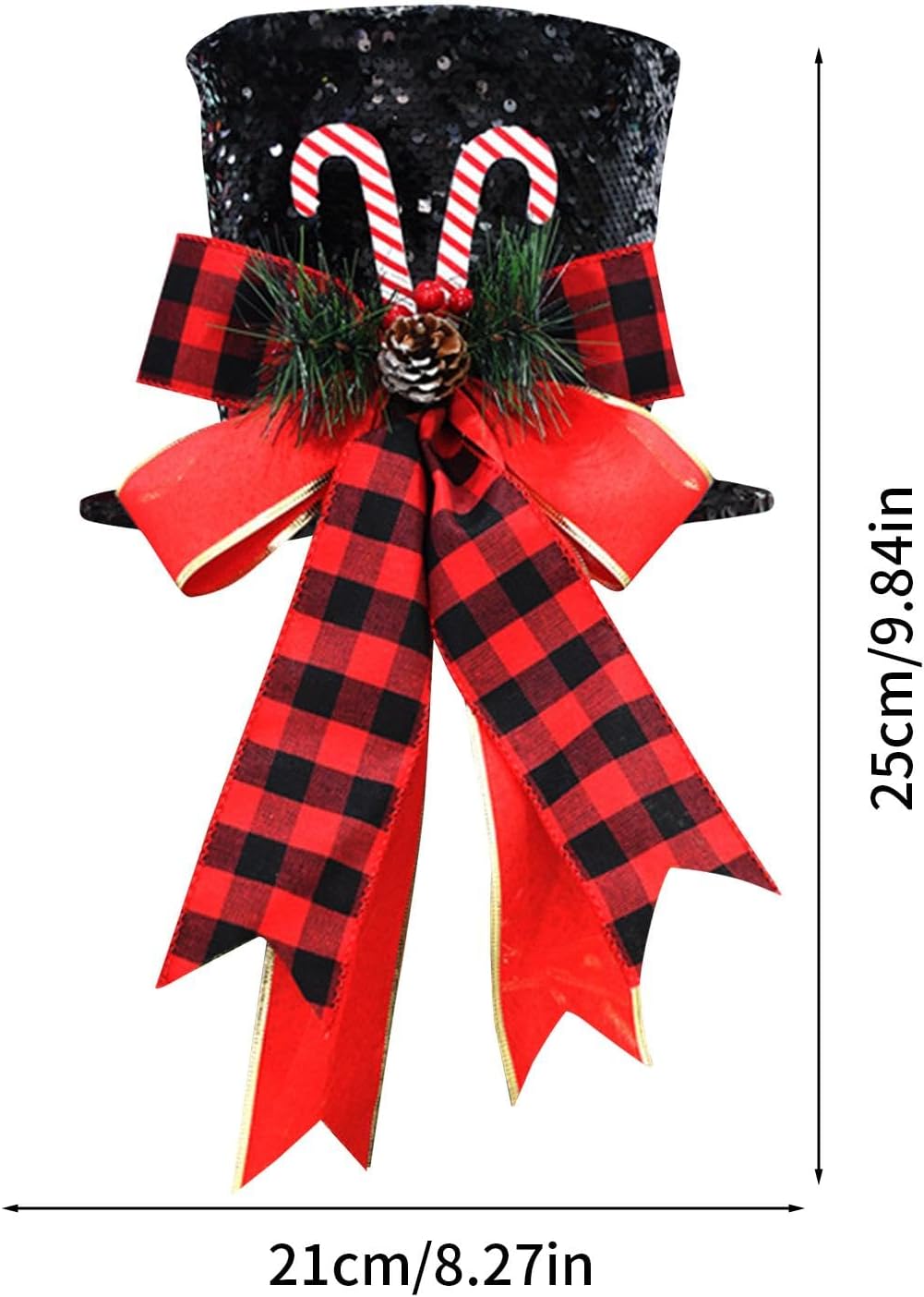 High Heel Christmas Tree Hat Topper | Cute Winter Top Hat Snowman Hugger | Desktop Ornaments, Christmas Tree Topper Hat, Foldable Seasonal Decor for Christmas Holiday High Heel