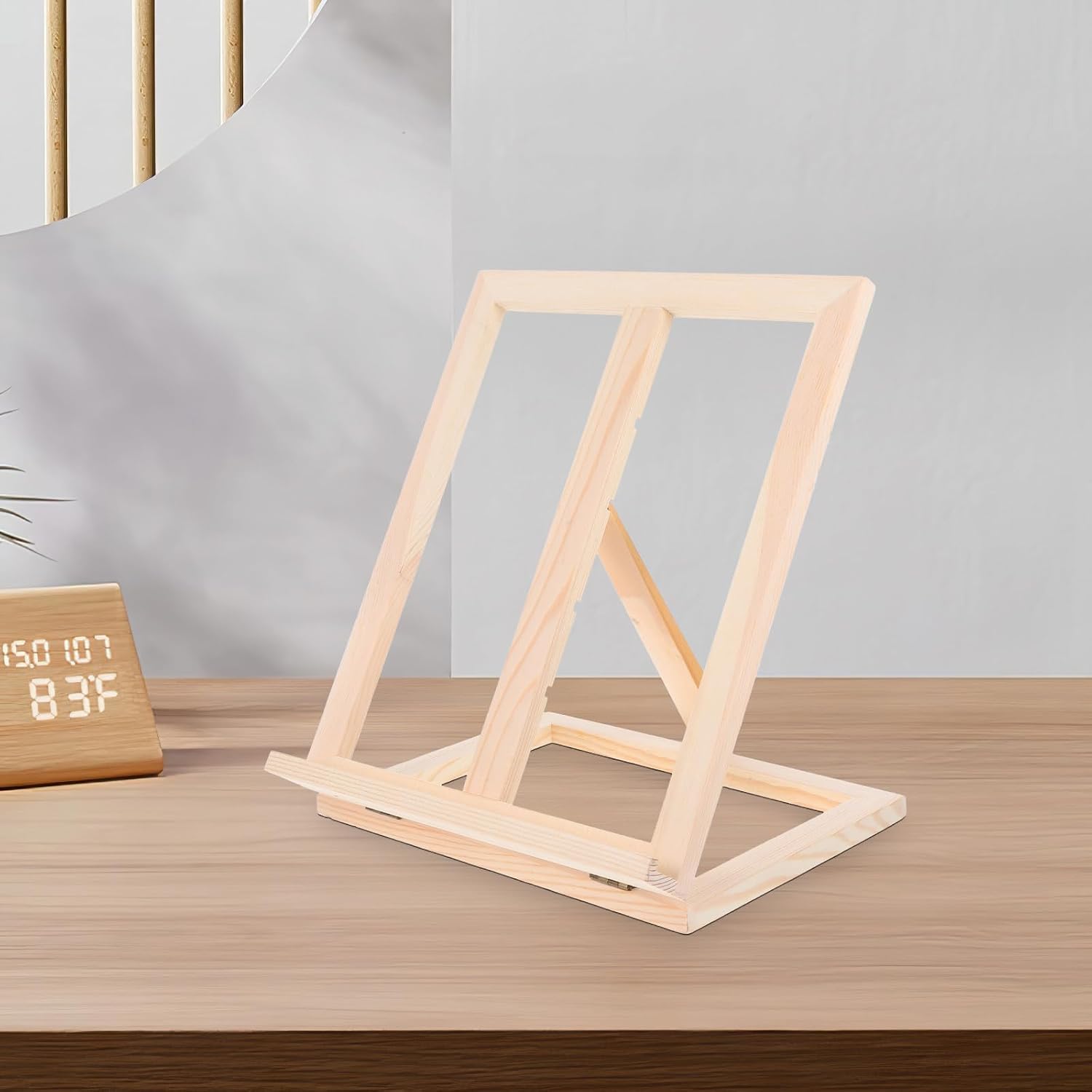 TIDTALEO Foldable Wooden Tabletop Easel Adjustable Height Sturdy Desktop Stand for Students Artists Painting and Drawing with Four-Level Height Settings