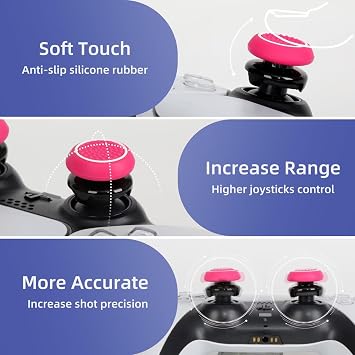 PS5 Controller Accessories PS4 Controller Handles Thumbstick Handles 2 Pairs 9.9 mm High Rise Joystick Handles and 16 Pieces Thumb Cover PlayStation 4 and PlayStation 5