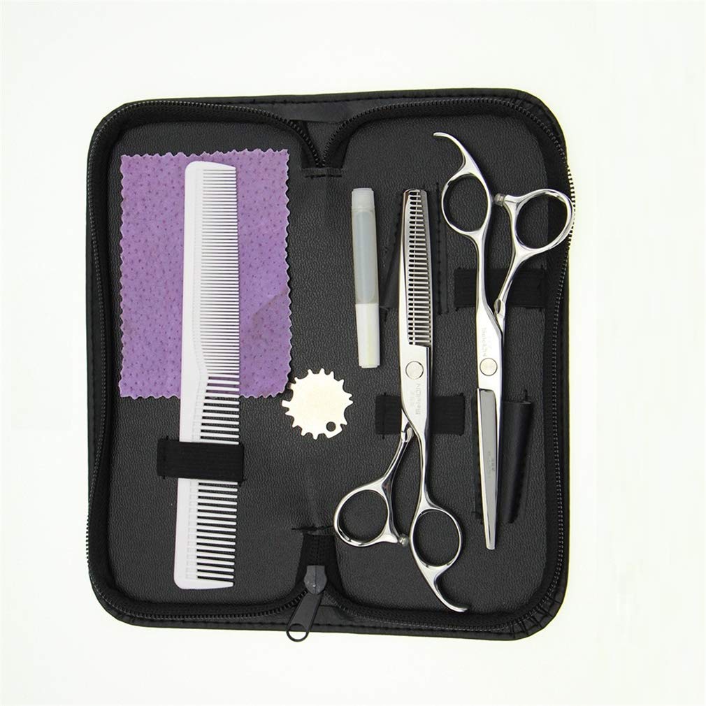 Professionelle Haarschneidescheren Set 2 Stück (6,0 Inch), 440C Edelstahl Barber Haarschere Gerade Schere Und Effilierschere, Für Salon, Barbier Oder Home Use