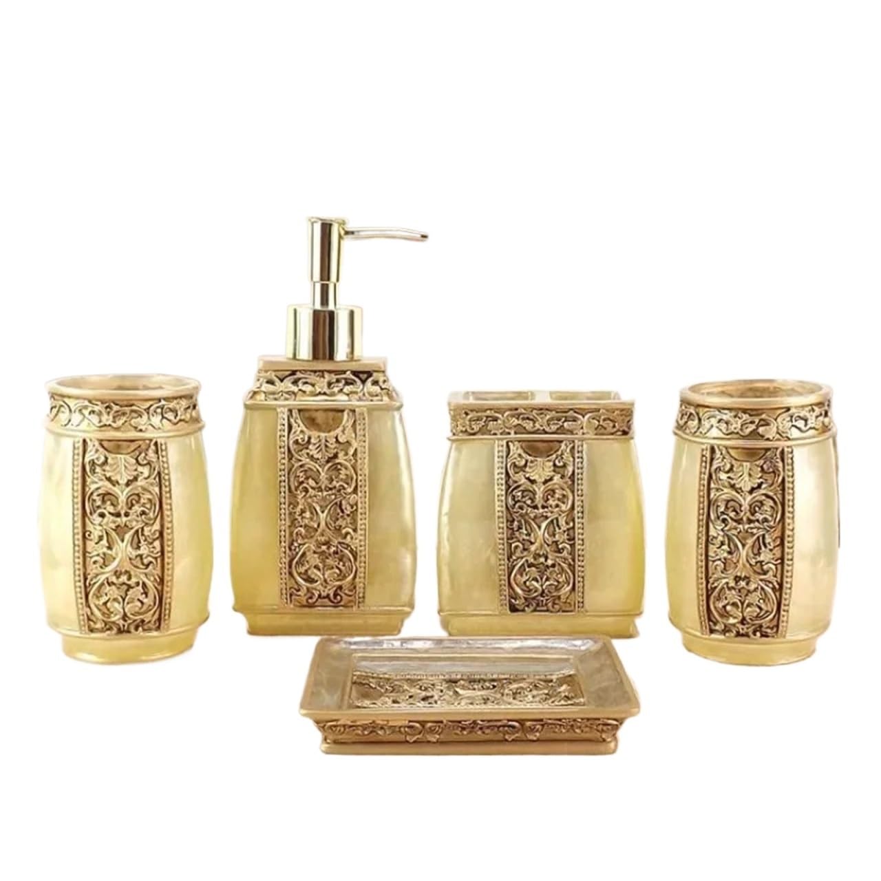 Conjunto De Accesorios De Baño Juego de accesorios de baño, conjunto de regalo, conjunto de baño de resina, jabonera, soporte for cepillo de dientes, accesorios de Ducha Accesorios Baño Set Completo(Y