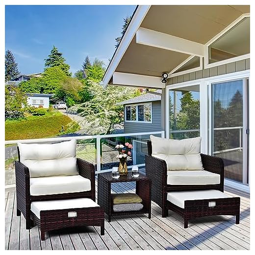 Pamapic 5-Piece Rattan Patio Furniture Set