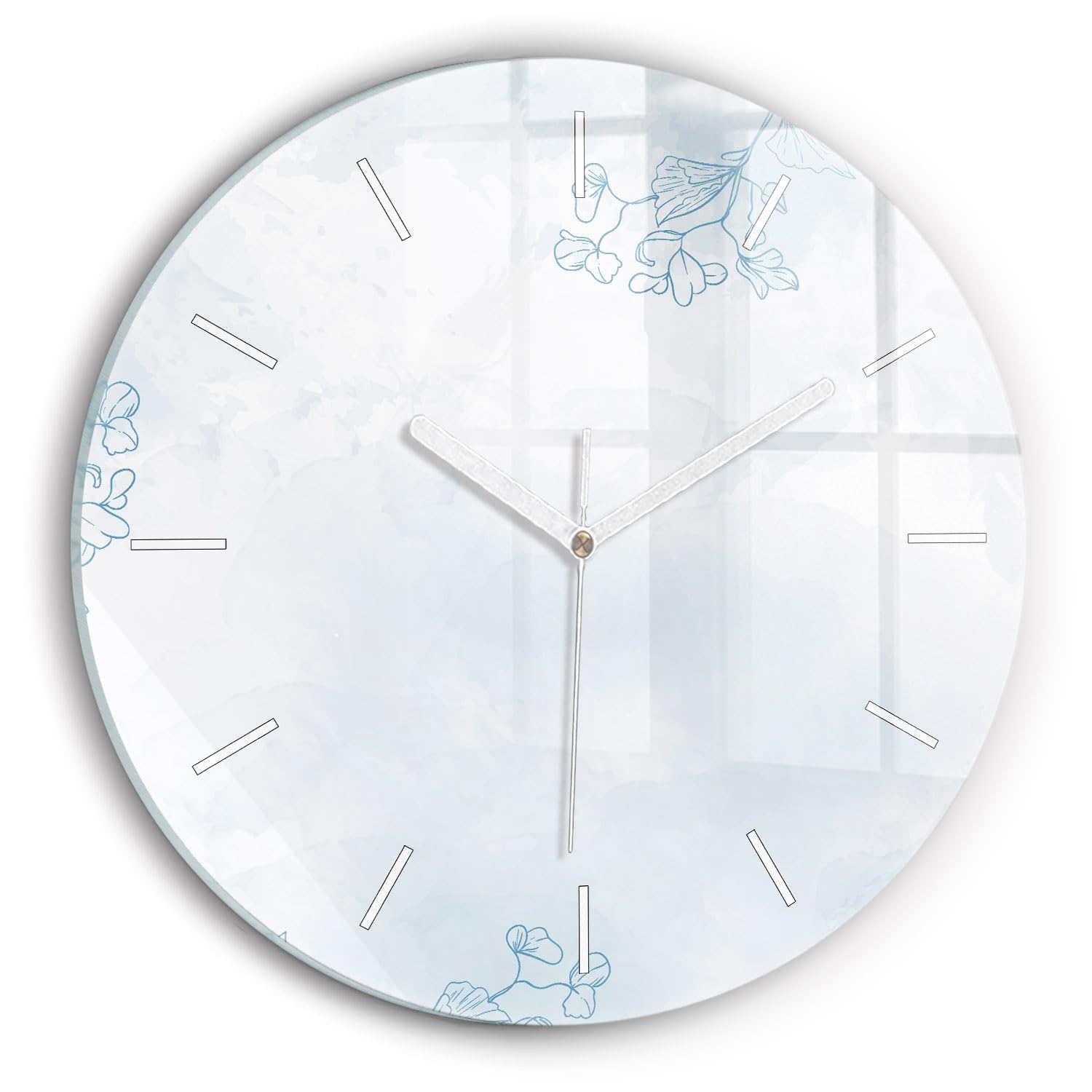 Horloge en verre moderne 30 cm Wallfluent salon silencieuse