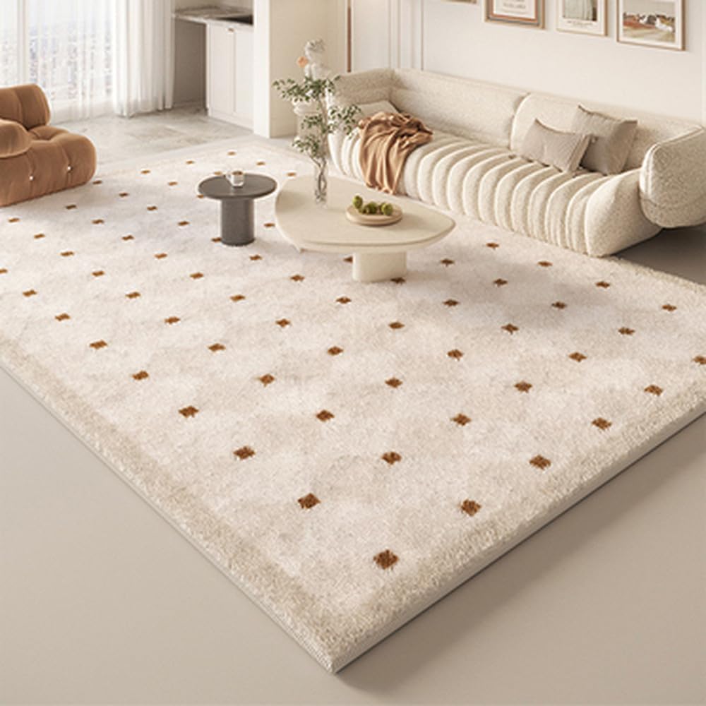 French Cream Living Room Decoration Carpet Home Bedroom Bedside Plush Rug Modern Study Room Cloakroom Soft Rugs,3,80x120cm
