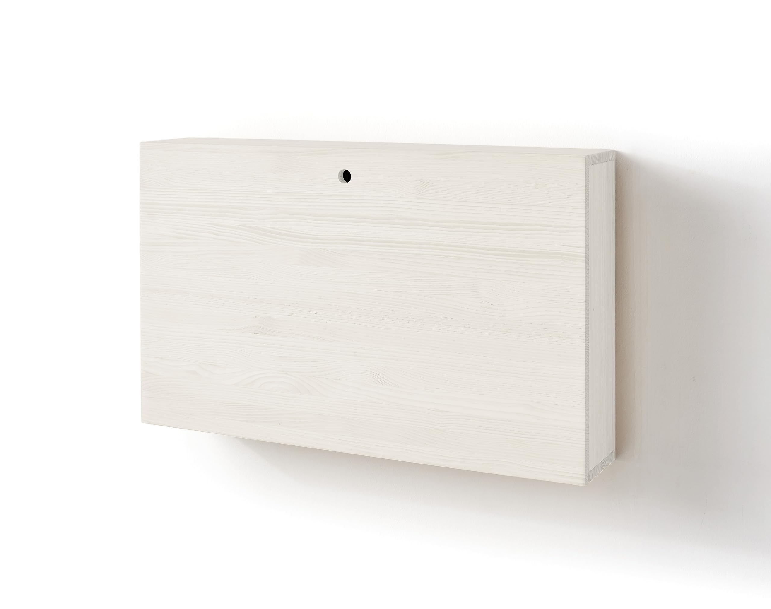 HOGAR24 ES - MAX - Escritorio Flotante Madera Maciza con Puerta abatible, Combinado Color Blanco. Medidas: 90 x 54 x 17 cm.