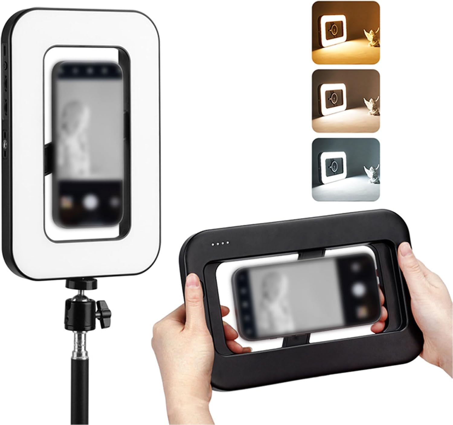 Goshyda Magnetic Phone Ring Light with RGB Fill Light, 448 LED 6000mAh Rechargeable Selfie Light, 2500-6500K Adjustable for Live Streaming Makeup Vlog