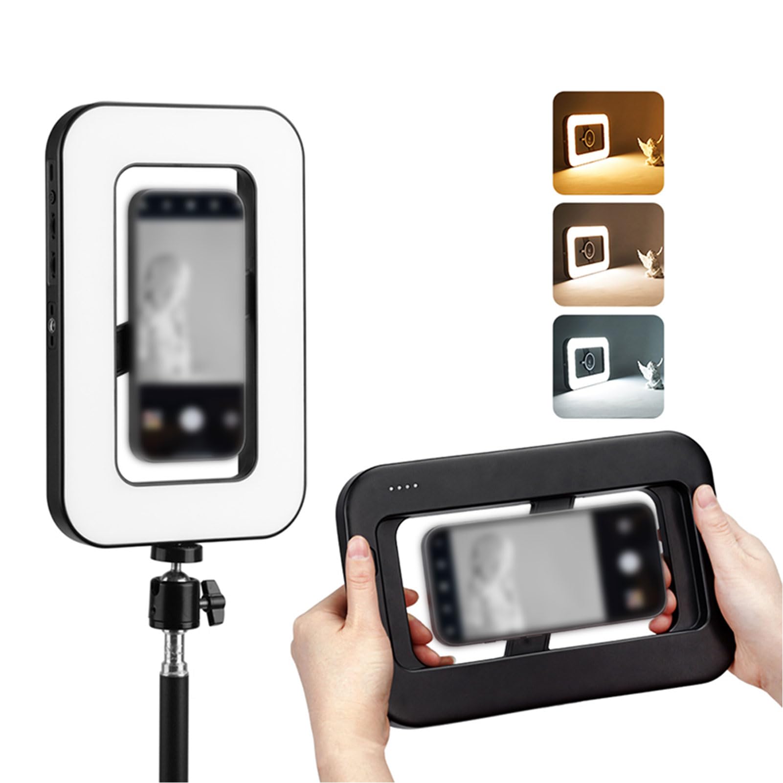 Luz de Relleno Portátil S4 RGB, Luz Magnética Portátil para Selfies con 448 Cuentas LED y Temperatura de Color de Brillo Ajustable 2500K 6500K, para Transmisión en Vivo de