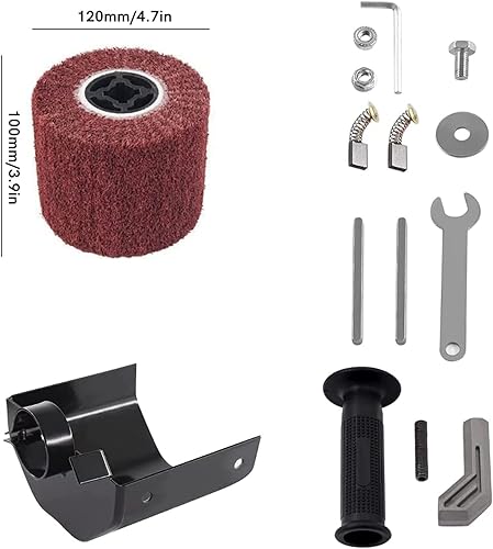 Miniatura 7 de Máquina pulidora de pulido de 1400 W, kit de pulidora eléctrica de mano de 110 V, pulidora de acero inoxidable con 6 velocidades ajustables,