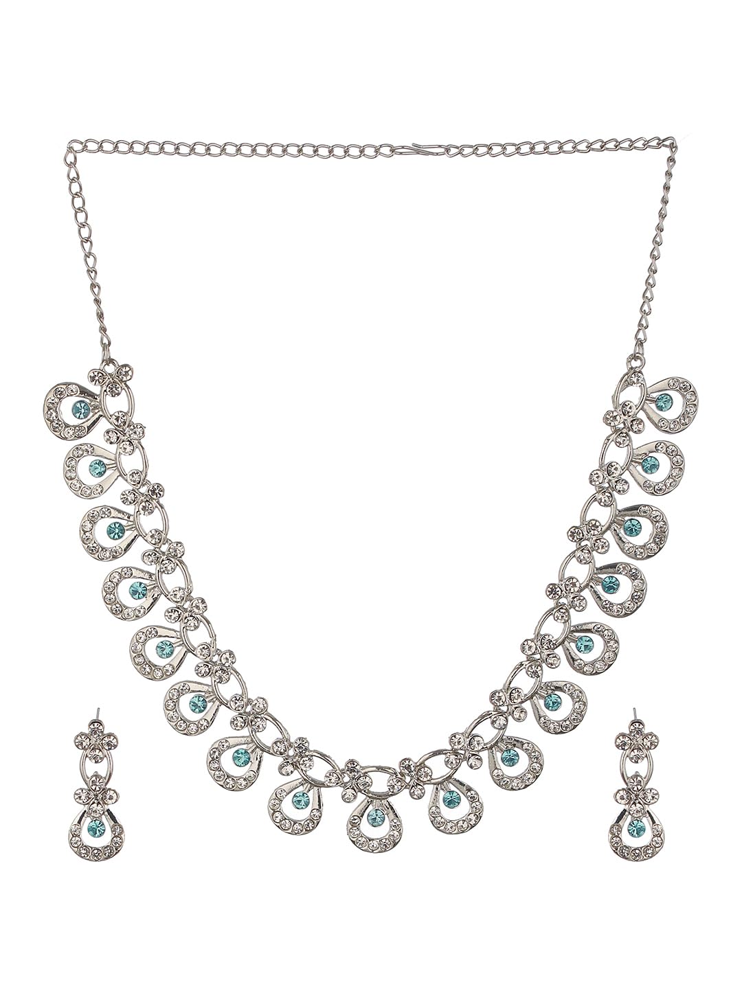 Stone-Studded Gold-Plated Jewellery Set For Women | Necklace Set For Women Stylish