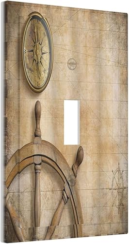 Vista 533 de Cubiertas decorativas de salida de estrella de mar playera, tablero de madera azul de concha de mar de 1 banda, decoración individual GFCI, placa