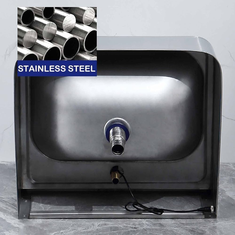 Utility Sink Single Bowl Stainless Steel Commercial Kitchen Sink, Wall Mount Hand Washing Basin with Faucet, Multipurpose Vanity Basin for Garage Restaurant Laundry Room Outdoor