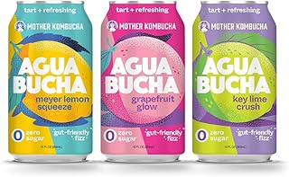Mother Kombucha Agua Bucha | Gut Friendly Fizz | Variety Pack | Crisp & Refreshing | Zero Sugar & Calories | USDA Organic | No Artificial Ingredients | B12 |12 fl Oz (12 pack)