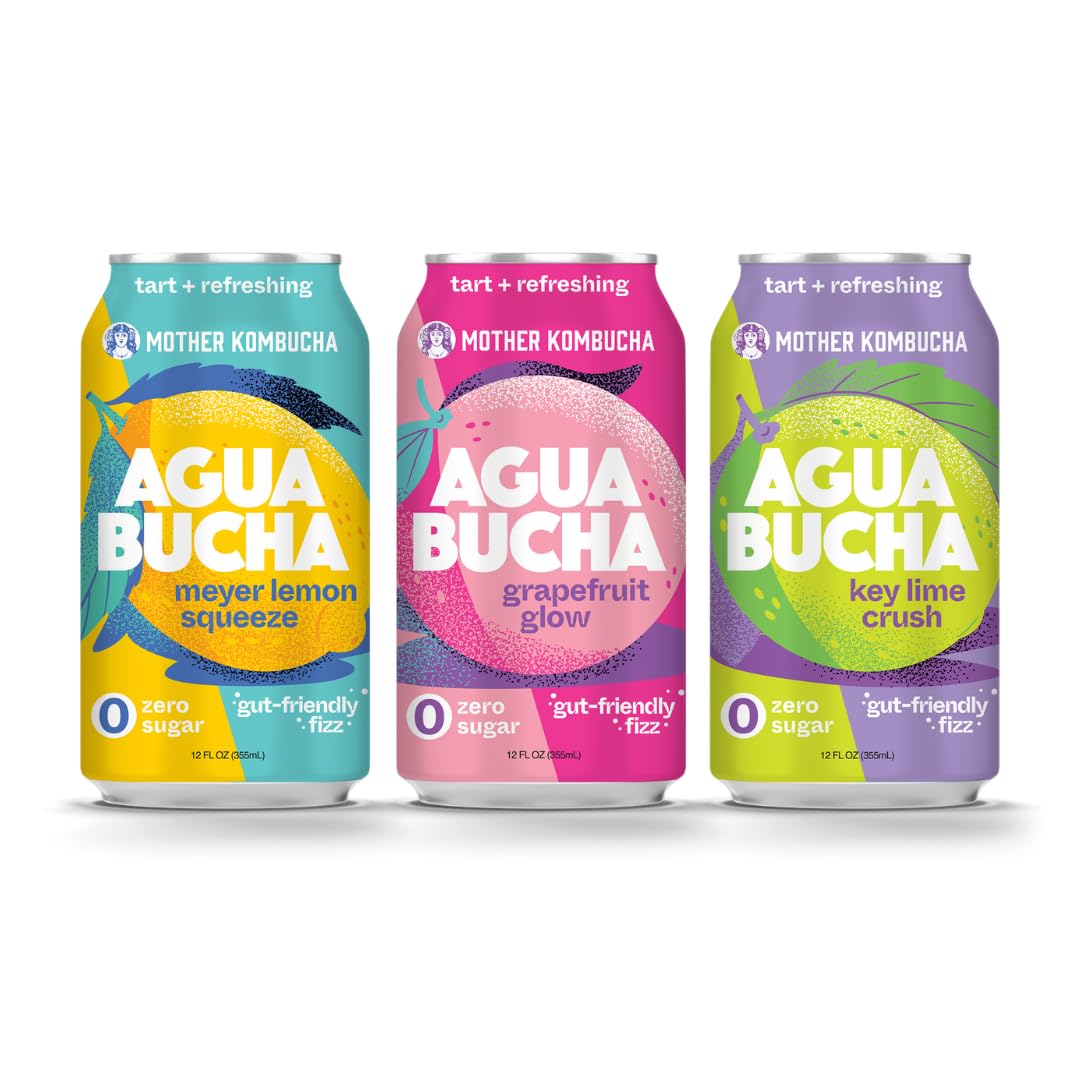 Agua Bucha | Kombucha Infused Sparkling Water | Grapefruit Flavor | Light & Delicious | Rich with Vitamins & Only 4 Calories | USDA Organic | No Artificial Ingredients | High B12 |12 fl Oz (12 pack)
