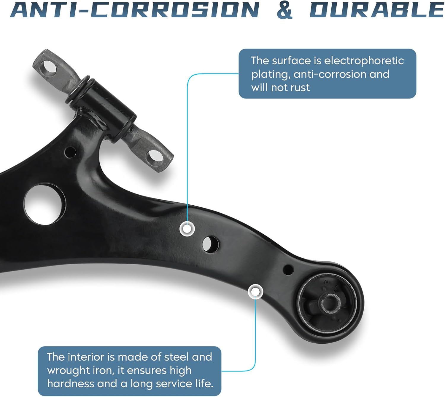 Front Lower Control Arm with Ball Joint for Toyota Camry 2002-2006, Highlander 04-07, Solara04-08, for Lexus ES300 02-03, ES330 RX330 04-06, RX350 2007 2008 2009 K620333 K620334 Suspension Kit 2Pcs
