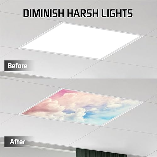 Miniatura 5 de Cubiertas de luz fluorescente para luces de techo de aula, cubiertas de luz magnéticas, filtros de luz fluorescente para escuela, hogar, oficina,