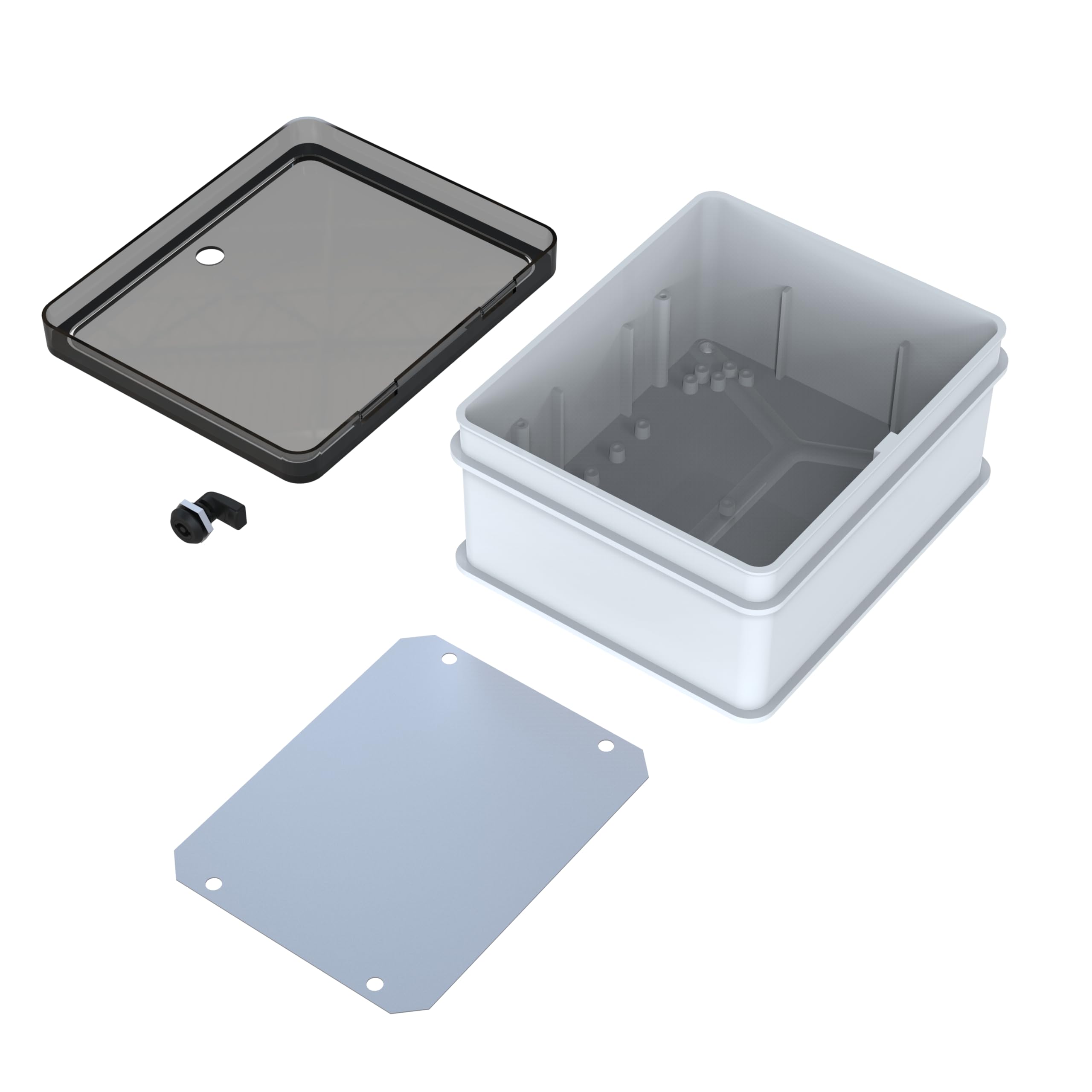 YAVUZ Abs Pano 25 x 30 x 15.2 cm Taban Saclı IP65 Plastik Pano Montaj Plakalı Elektrik Kutusu Pano D