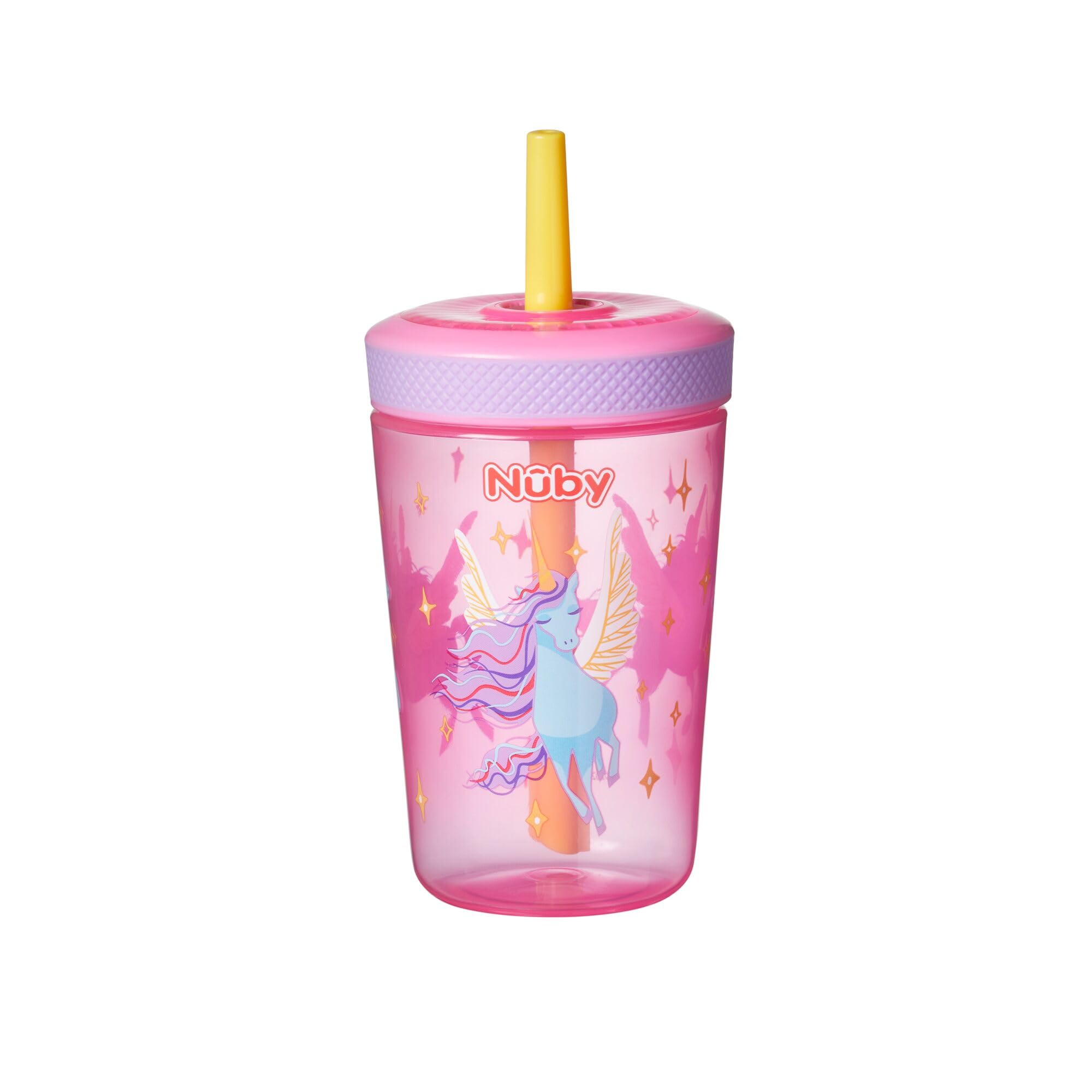Nuby Sip It Swirler Cup - Toddler Beaker with 360° Straw, Pink/Yellow, 420ml - Image 2