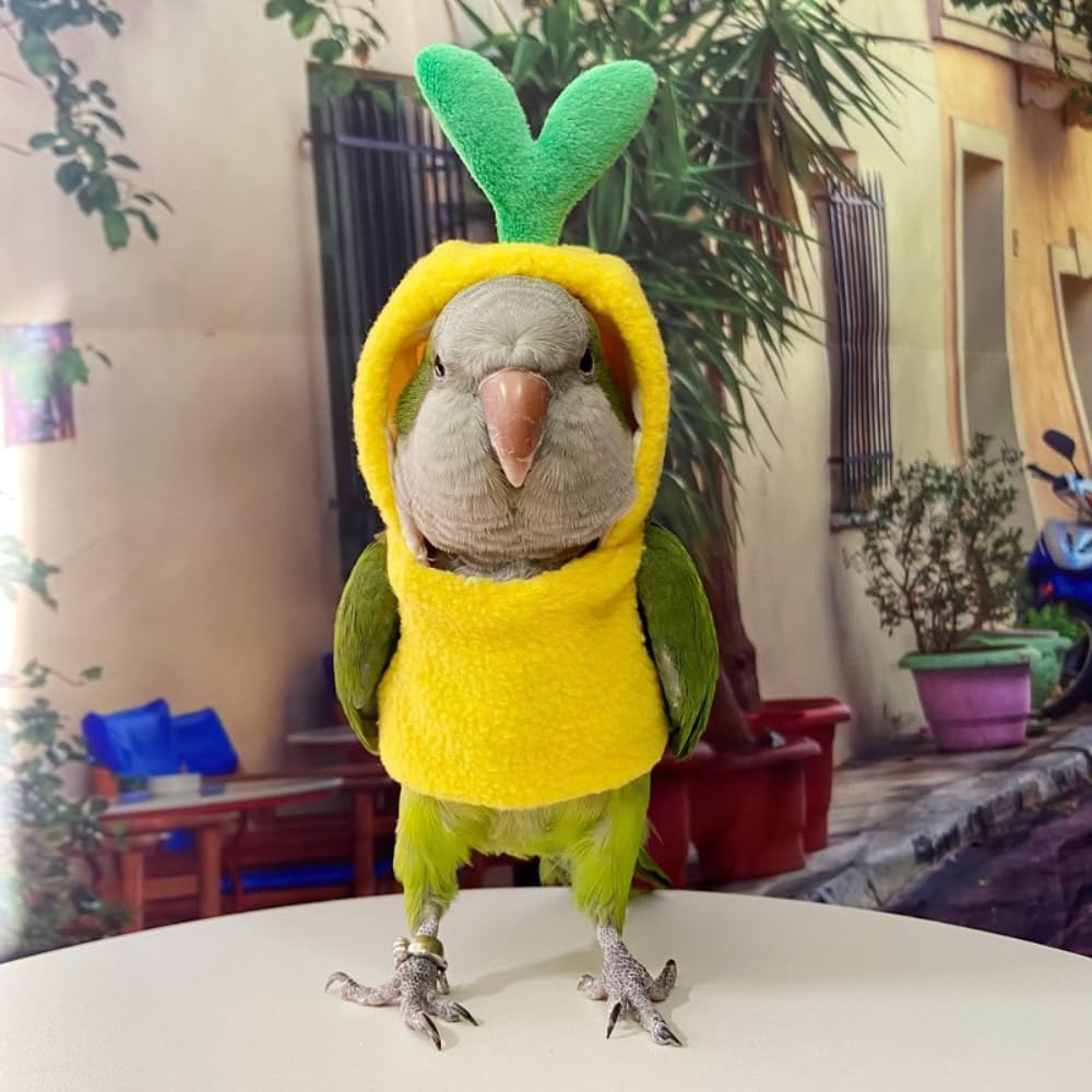 Bird Costume Bird Diaper Flight Suit Bird Clothes Cosplay Photo Prop for Parrots Parakeet Cockatiel Sun Conure, Bird Hoodie Small Animals Apparel (Tree, Without Diaper,Necked Parakeet)