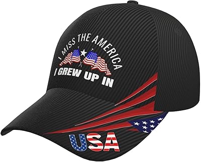 I Miss The America I Grew Up in Baseball Hat for Men Graphic Washed Cotton Adjustable Hats