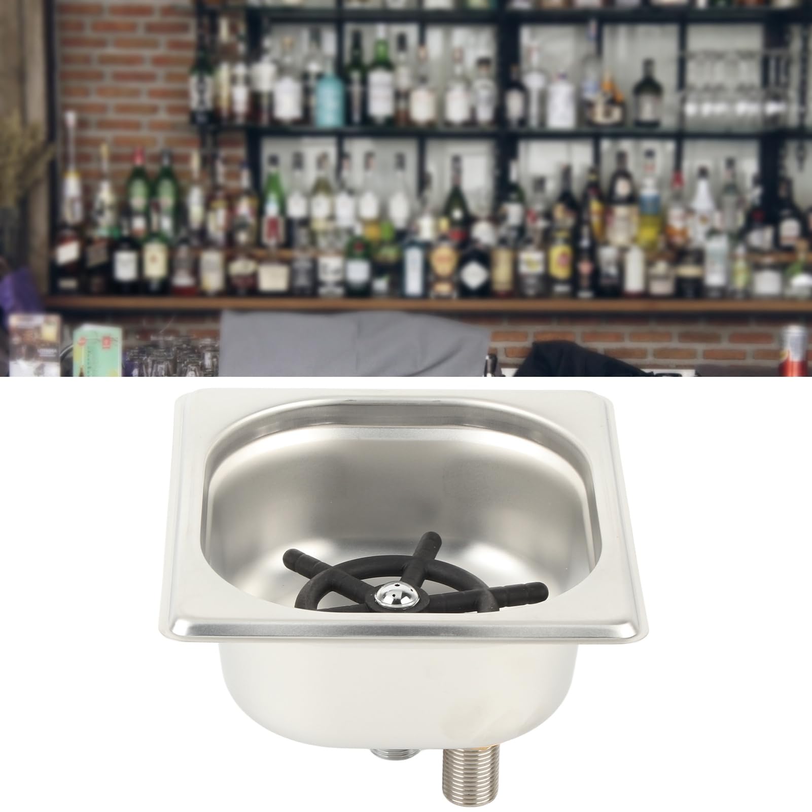 FLEXMAN Automatic Sink Glass Rinser, G1/2 Thread Stainless Steel Automatic Cup Washer, Cup High Pressure Cleaning Tool for Bars, Pubs, Restaurants, Hotels (small cup washer)