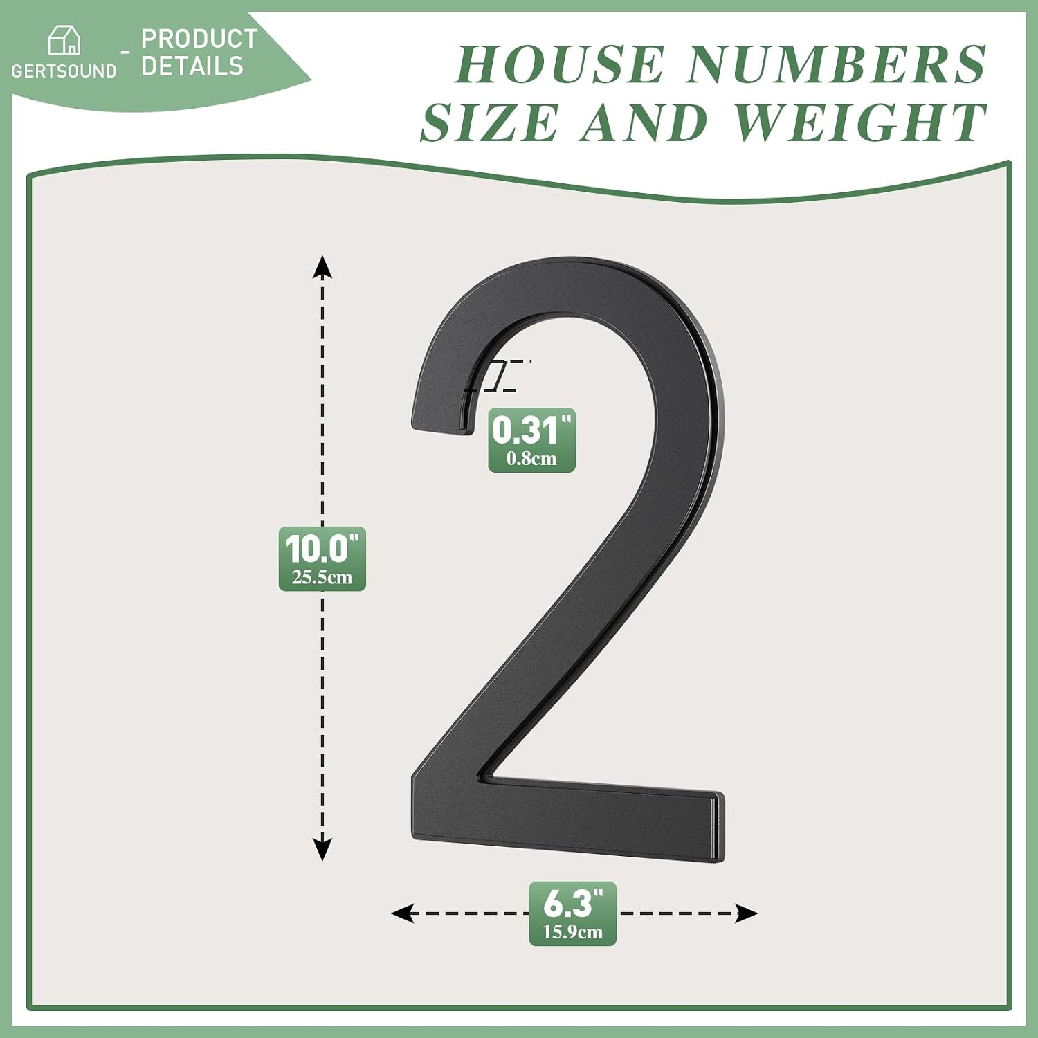 House Numbers for Outside 10 Inch Metal Home Address Number Sign Plaques Black Modern House Numbers