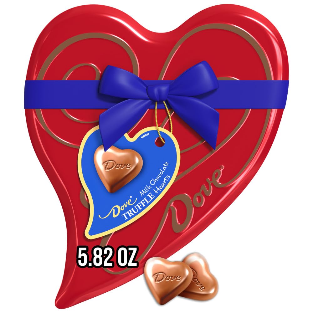 - Dove Milk Chocolate Truffle Candy, 5.82 Heart Tin