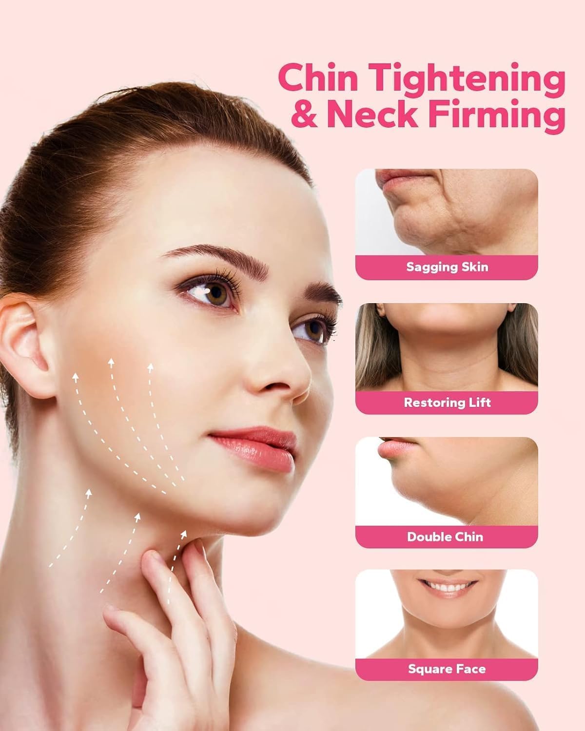 Silicone V Face Mask For Face Lift | Facial Slimming Bandage For Chin & Cheek | Double Chin Reducer For Women & Men | Skin Tightening Belt For Slim Lift, 1 Count