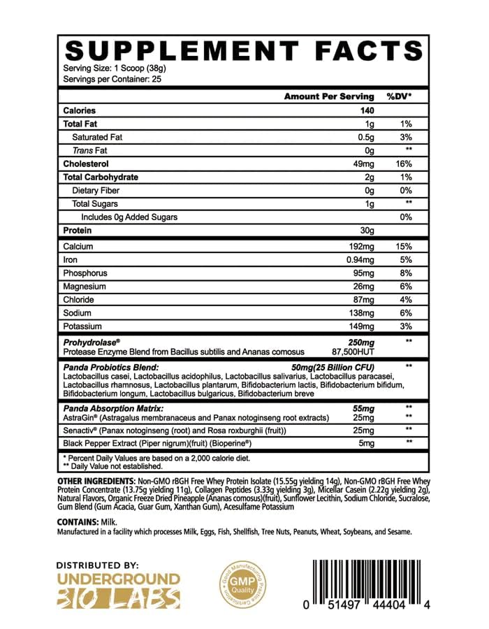 Image of Underground Bio Labs Panda Fuel Protein, 2.5 lb, Pineapple Ice Cream