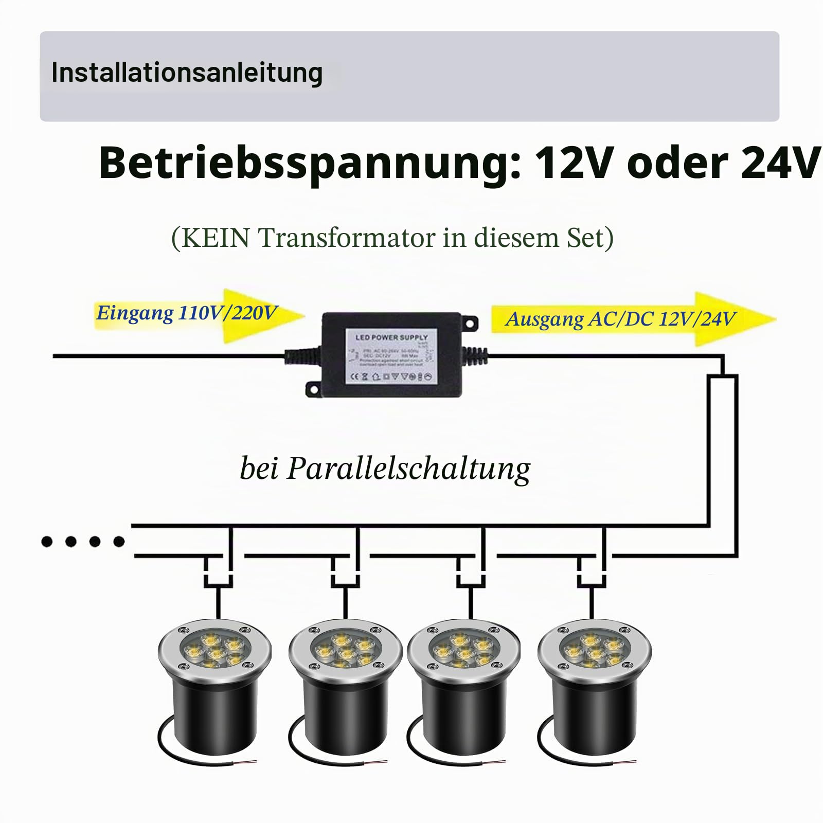 6W Bodeneinbaustrahler Aussen LED Bodenstrahler Garten wegeleuchten außen 12V 24V Landschaftsbeleuchtung IP67 wasserdicht für Aussen Wegbeleuchtung Garten Terrasse Treppen,Warmweiß