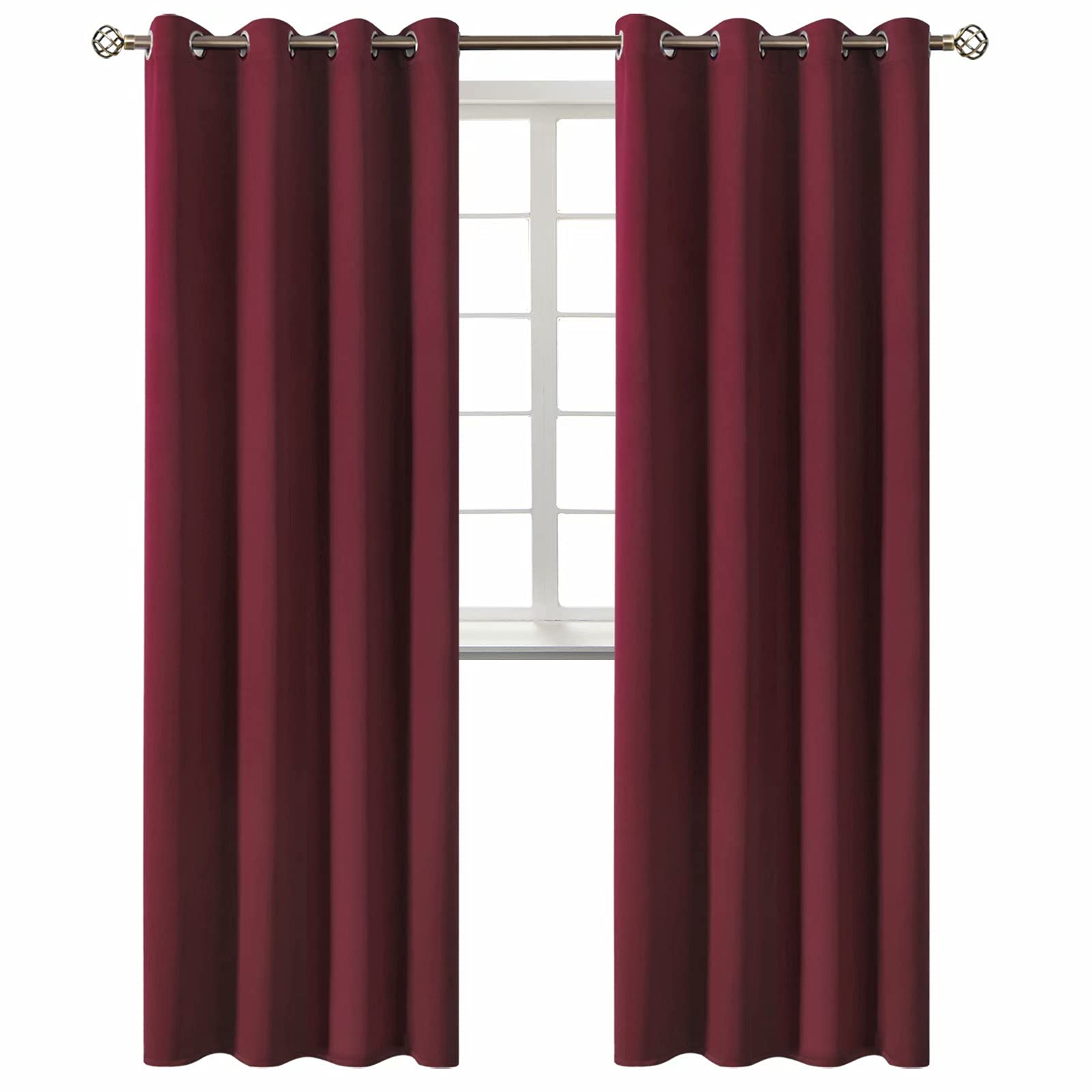 BGment Burgundy Blackout Curtains for Living Room 95 Inch Long - 2 Panels