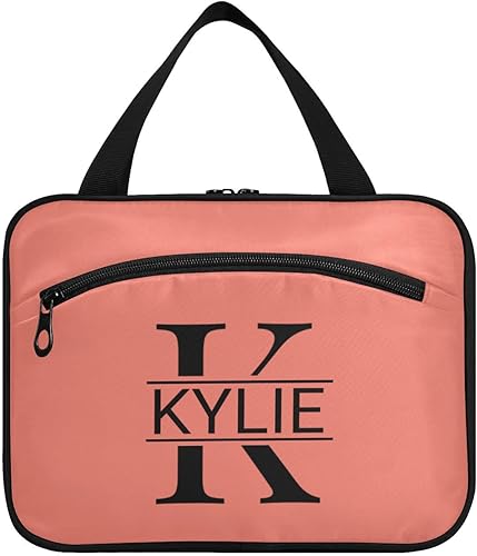 Miniatura 130 de Sinestour Neceser personalizado para mujeres y hombres, organizador de maquillaje de viaje con gancho para colgar, bolsas de cosméticos, bolsa