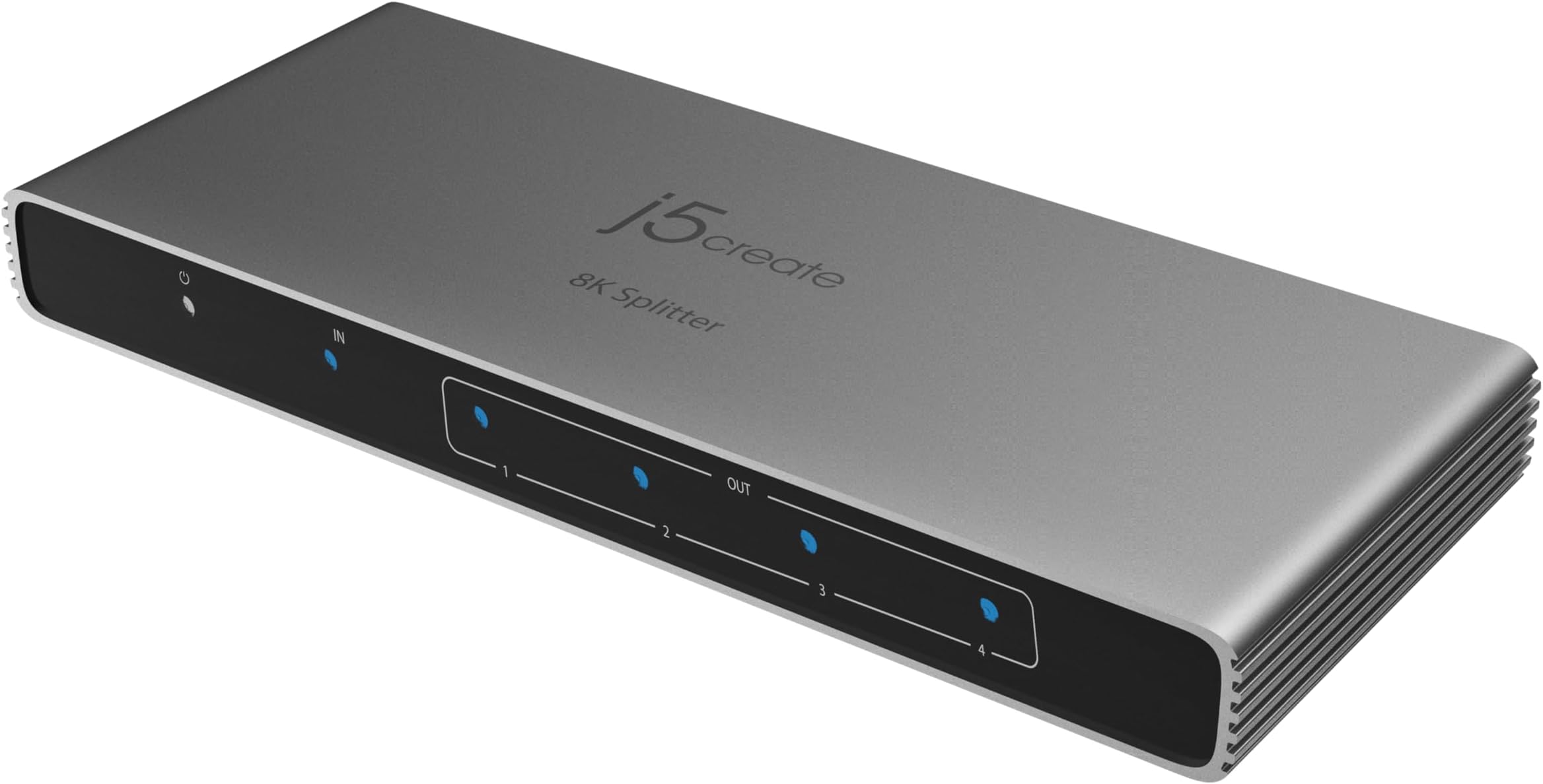- j5create 8K HDMI 2.1 4‑Way Splitter – Mirror One HDMI Source to Four Displays | Supports 8K, 4K, 1440p | HDR10+/Dolby Vision/VRR/FreeSync/G-Sync Compatible | for Game Consoles, PC, Laptop (JDSH814)