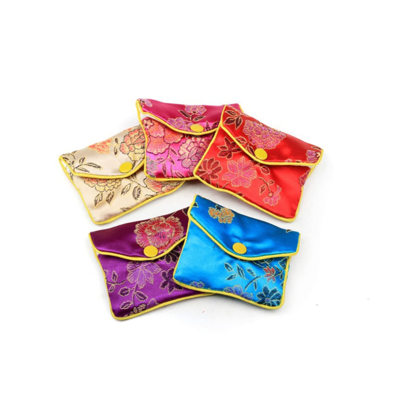 Style Cinese 10 Sacchetti In Broccato Di Seta Ricamati - Con Coulisse Per Gioielli, Regali E Oggetti Preziosi Saco Regalo - Foto 8