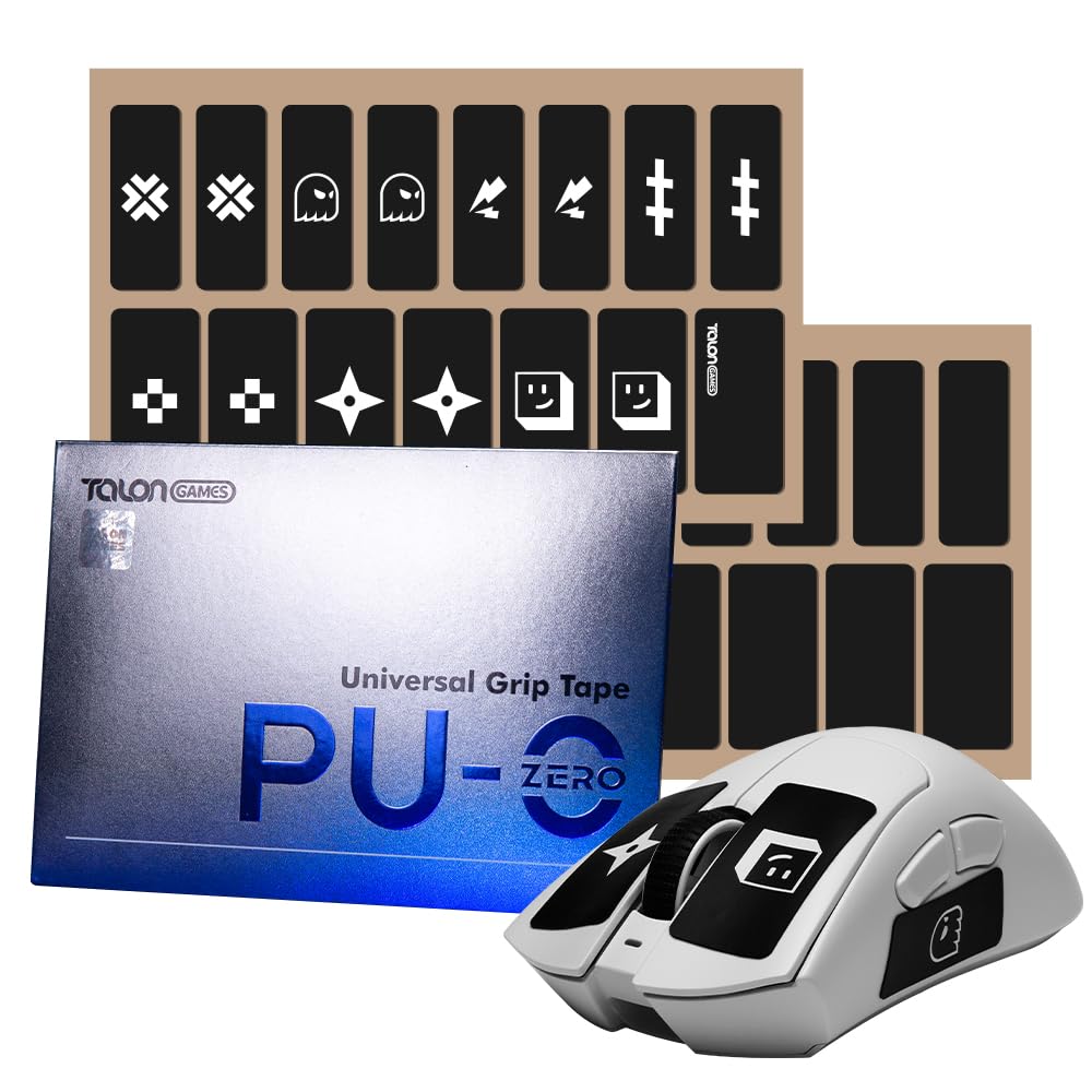 TALONGAMES Universal Anti Slip Grip Tape PU-0, Ultra-Thin 0.3mm & Pre-Cut, Anti-Slip & Sweat-Absorbing Grip Tape for Mouse, Controller, Keyboard