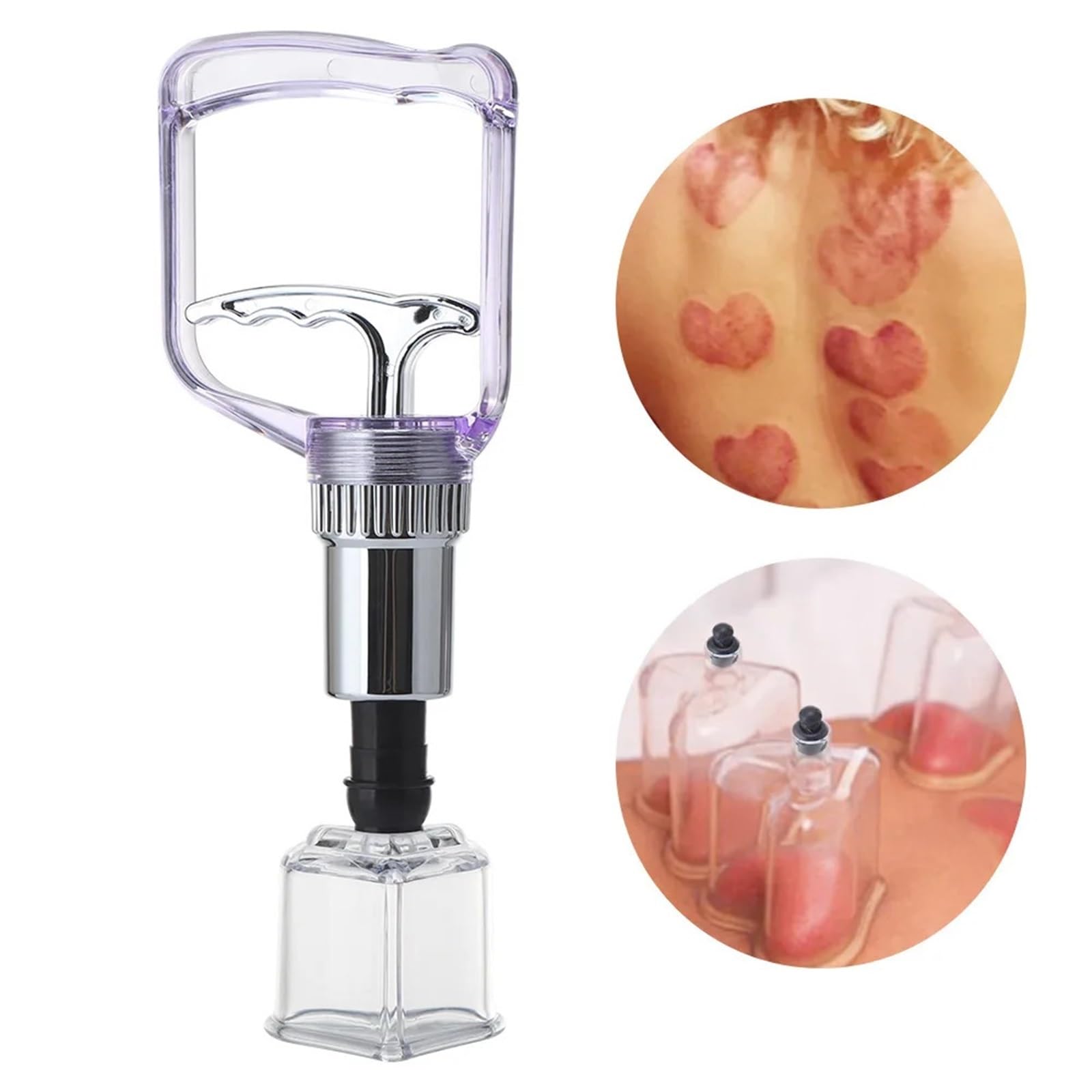 Ventouses chinoises 4, aspiration d'air sous vide, outils de Massage à usage domestique, ensemble de dispositifs de ventouses sous vide en forme de cœur romantique ( Color : Heart-shaped 4pc set )