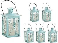 Vista 13 de Kate Aspen Faroles decorativos – Juego de 6 faroles portavelas luminosos de metal envejecido para bodas, decoración del hogar y fiestas – 4.5