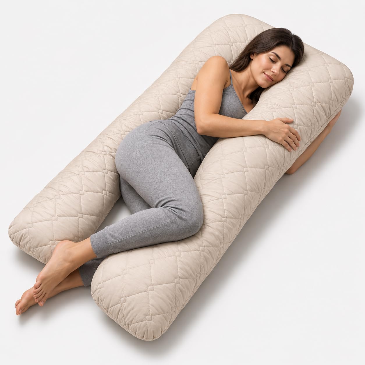 sei Design XXL Schwangerschaftskissen U-Form Seitenschläferkissen Komfortkissen Erwachsene. Abnehmbarer Bezug Mikrofaser gesteppt. Pregnancy Pillow Baby