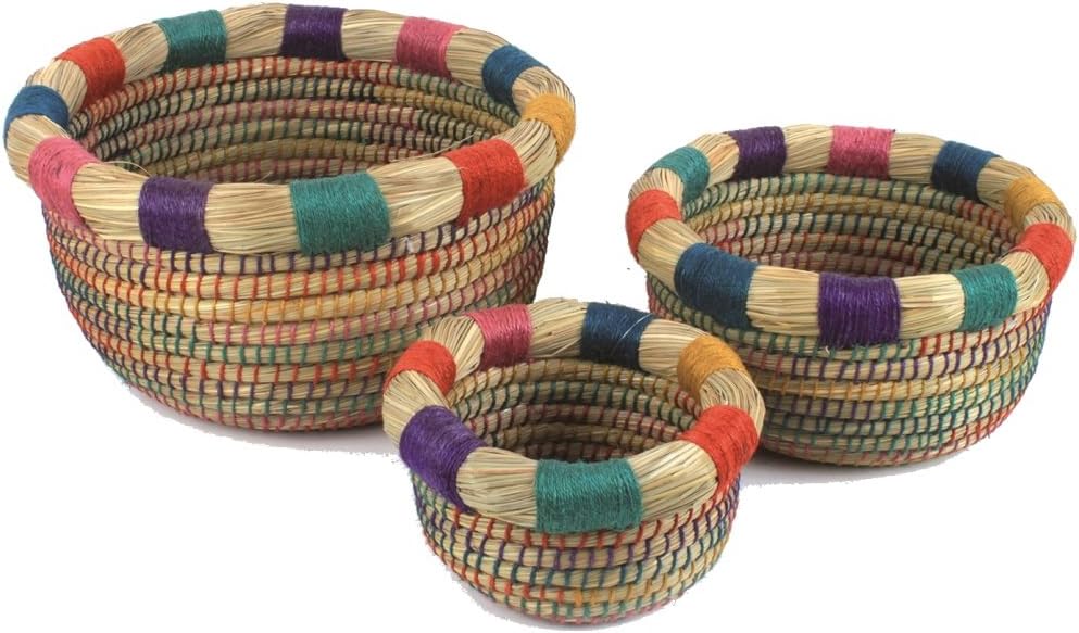 WOVEN BASKET "ORIENT" ROUND Ø 20 30 35 45 CM - HAND MADE - FAIR TRADE (Ø 45cm)