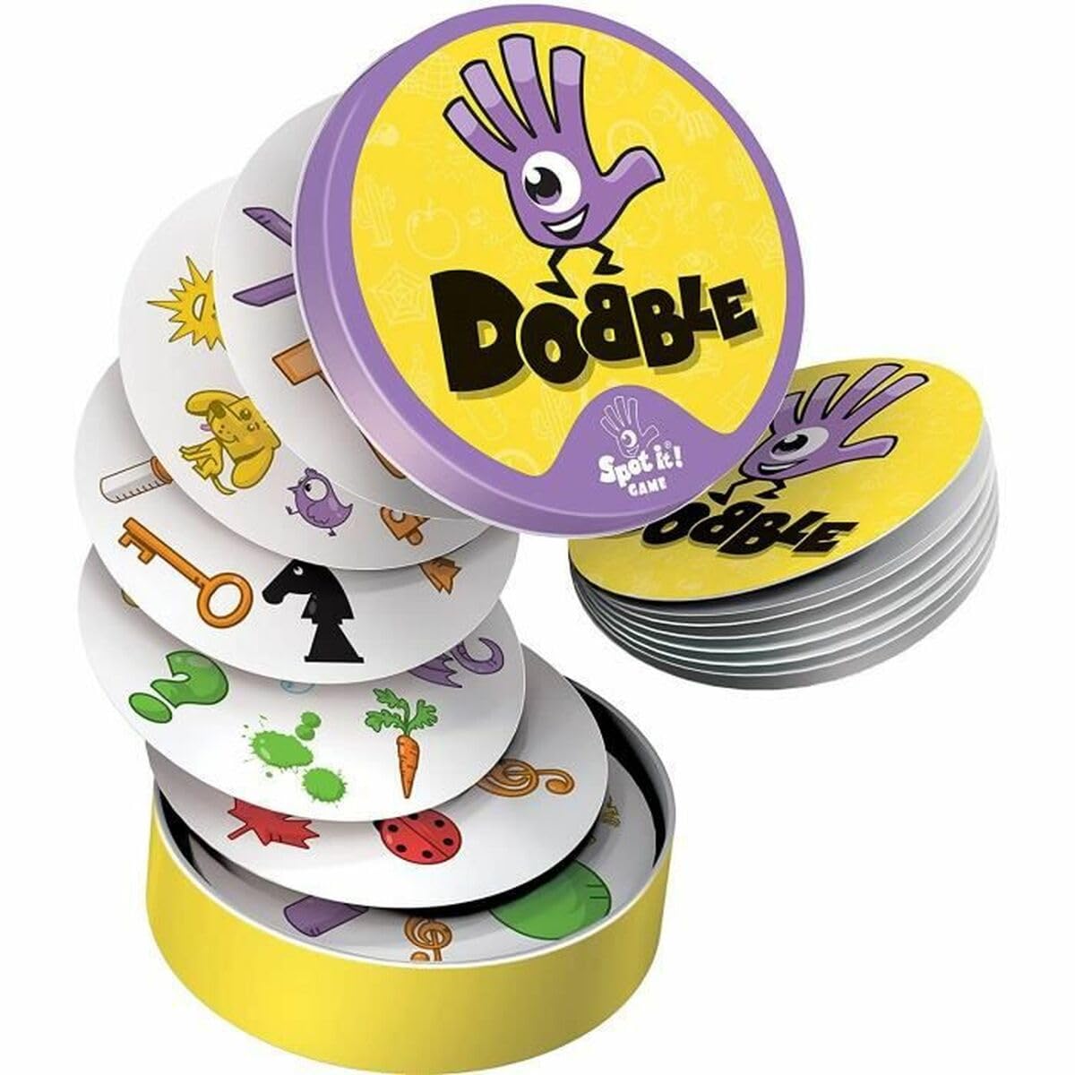 Dobble Classic (Edition 2021), Asmodee, Jeu de société, Jeu de cartes, Jeu d'observation, Red, Blue, Yellow and White - Image 4