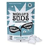 Molly\'s Suds Laundry Detergent Pods | Clean Detergent for Sensitive Skin | Ultra Concentrated and Stain Fighting | Unscented - 120 Count (Value Pack)