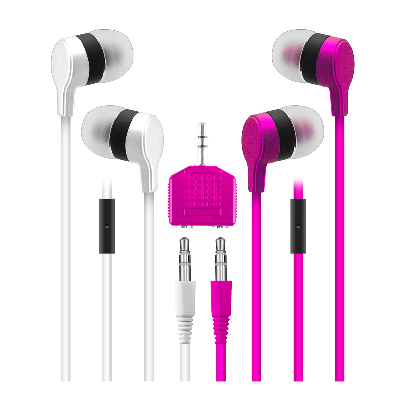 Sentry Industries Inc. 2PACK TALKBUDS - Pink Earbuds for Smartphones, Tablets, Computers