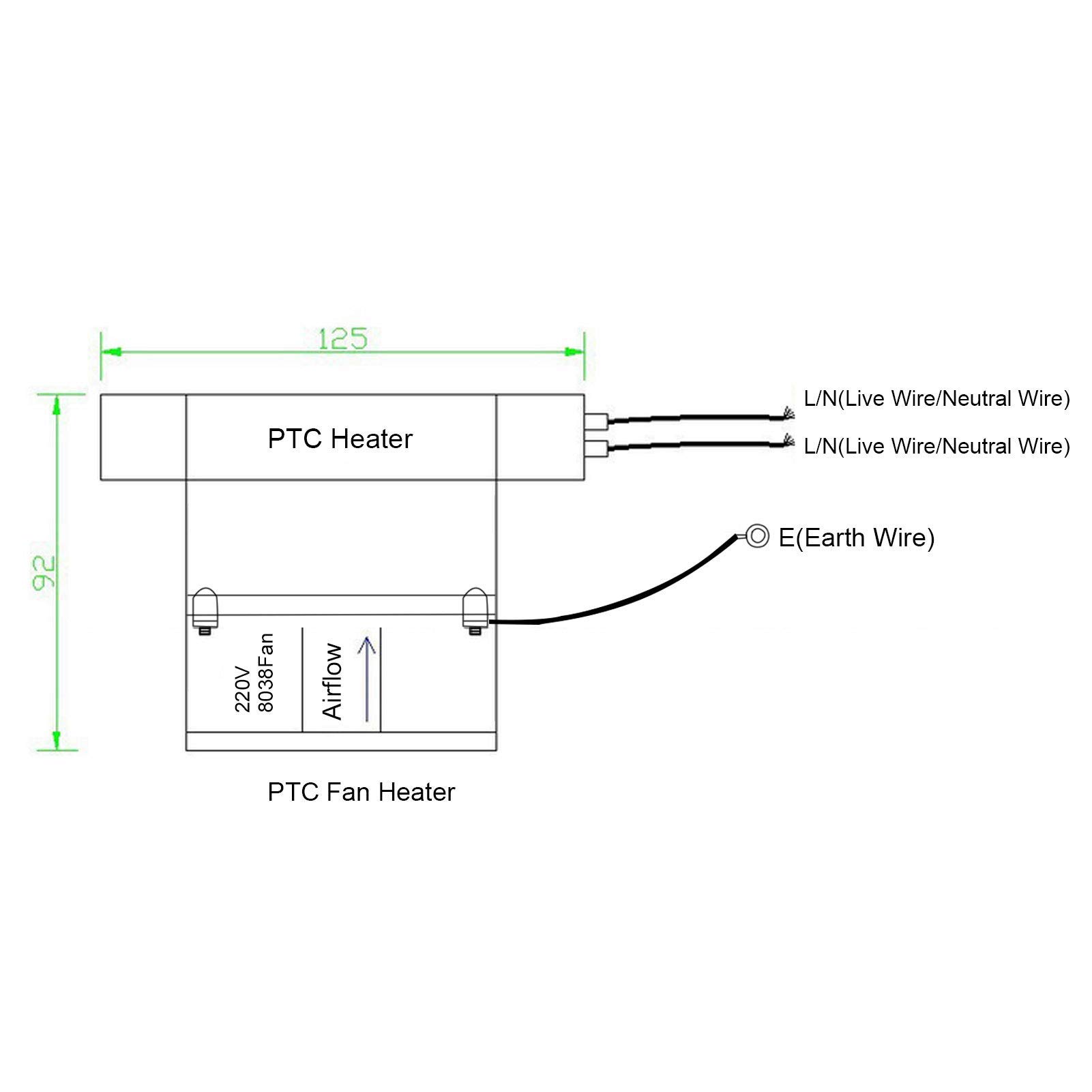 Buy EBTOOLS PTC Fan Heater, AC100230V 500W Insulated PTC Ceramic Air Heater Heating Fan