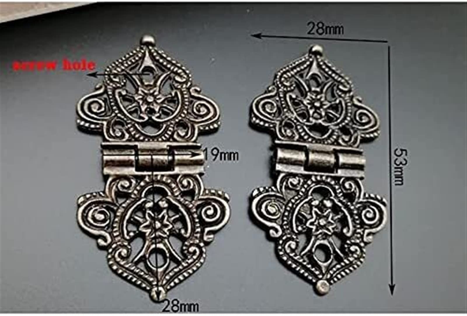 Zawiasy do drzwi w stylu retro, zawiasy składane samoblokujące, zawiasy czołowe, okucia do zawiasów do drzwi, zawiasy do drzwi 5 szt. Vintage aluminiowe zawiasy z pustymi kwiatami Chińskie okucia mebl