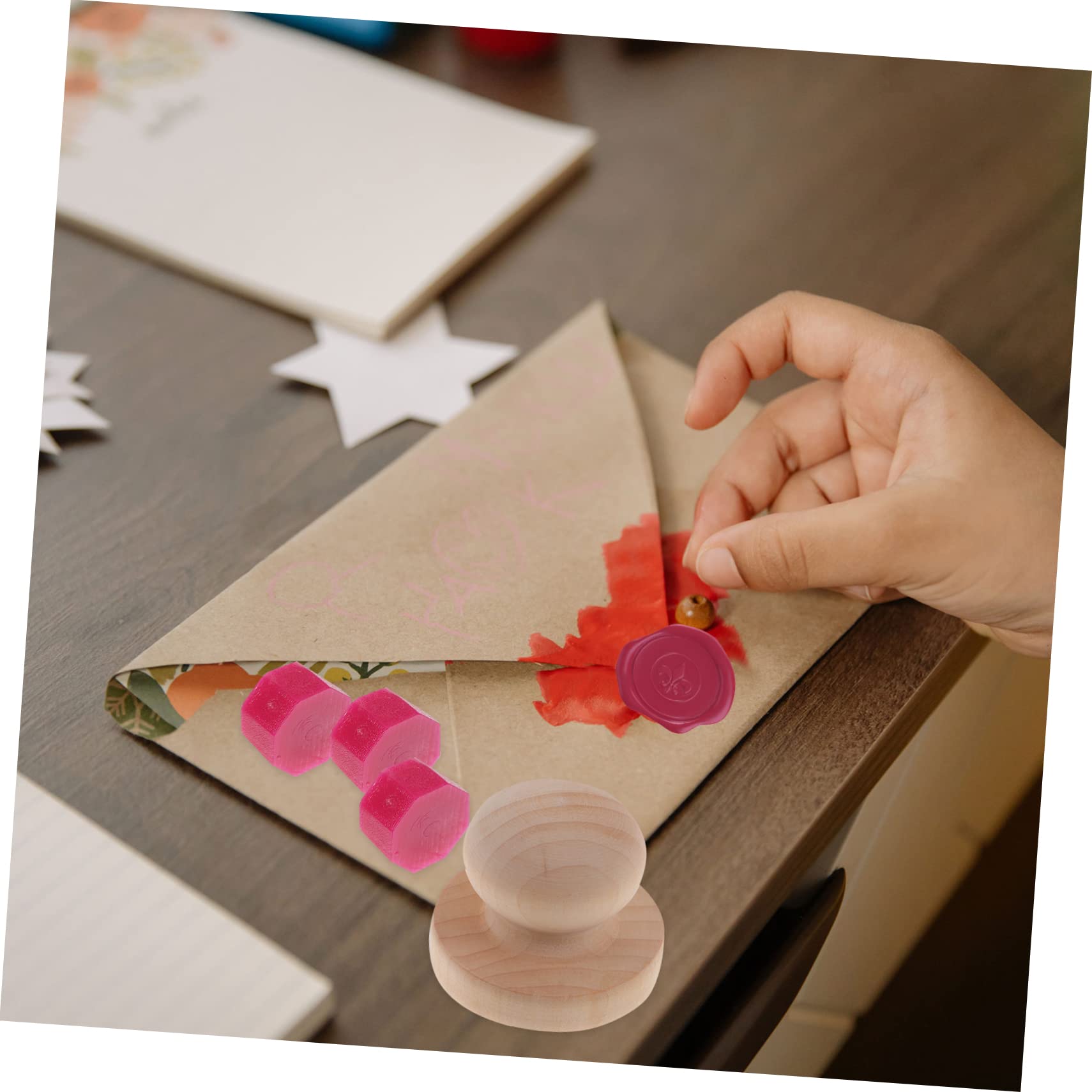 HOMSFOU 2 Sätze Holzstempelgriff Handgefertigte Stempelhalter Für Scrapbooking Und Einladungen Runde Holzgriffe Natürlichem Material Passend Für DIY Projekte Langlebig Und 6 Stück * 2