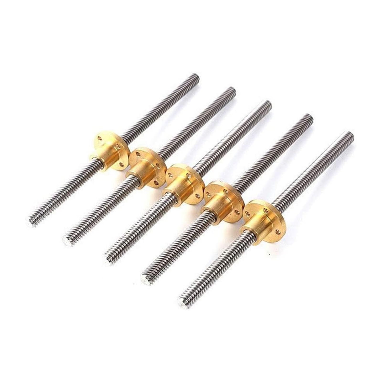 Tornillo paso a paso Varilla de rosca completa de 10mm Tr10x2 Tr10x3 varilla Trapezoidal de acero inoxidable 3mm 8mm 12mm 14m tornillo de plomo T10 con tuerca de latón Bloque Girado(Pitch 2 lead 14mm,